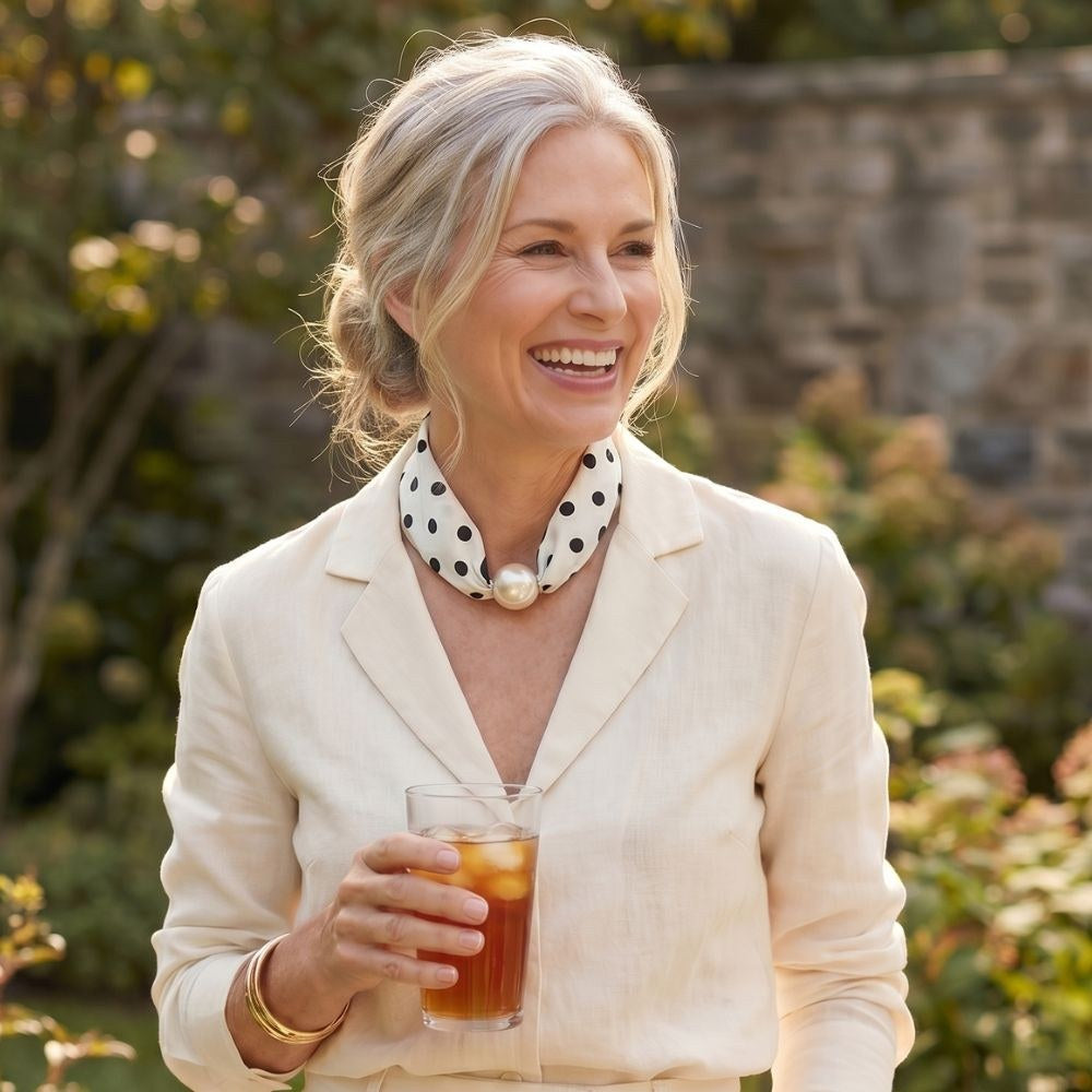 Silk and pearls for the holiday dinners.