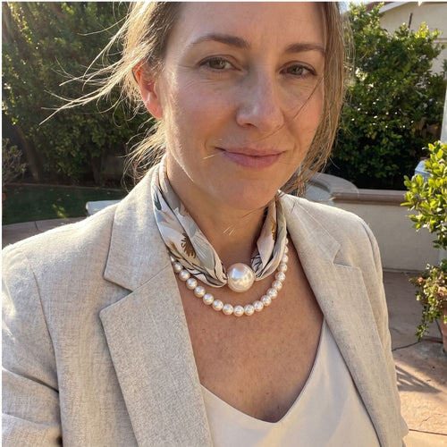 Venise pearl scarf necklace