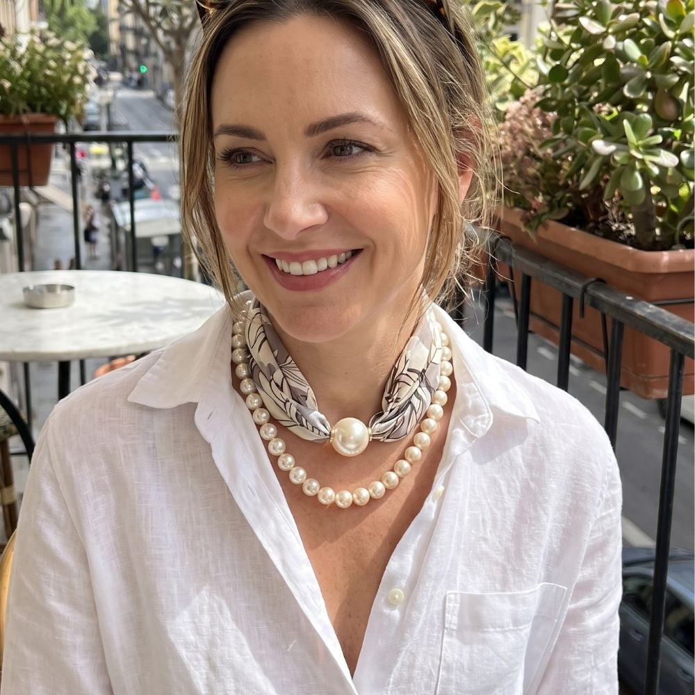 Venise pearl scarf necklace