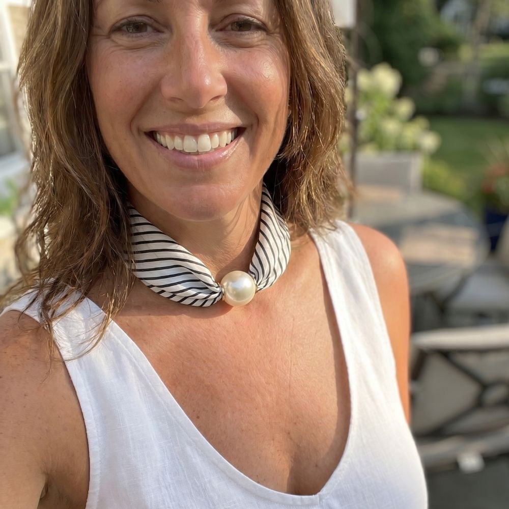 Venise pearl scarf necklace